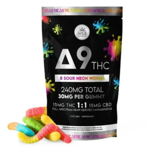 Peach Ring Edibles | Delta 9 | Sour Neon Worms